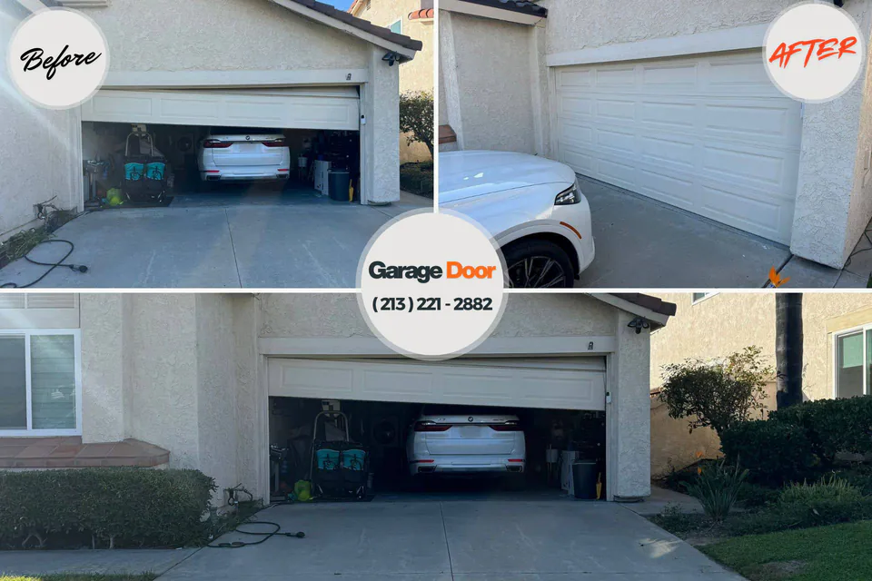 Before and after: garage door repair Ririe, ID